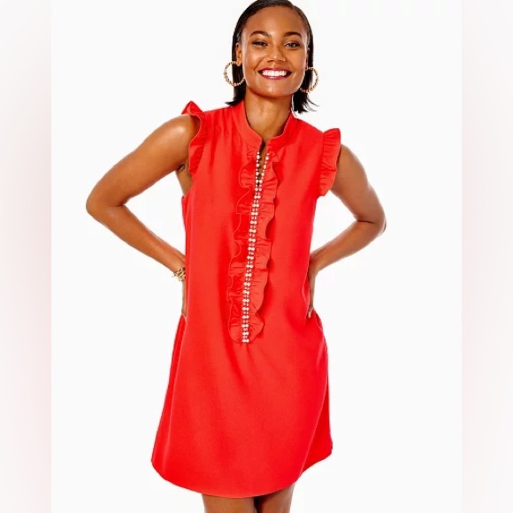 Lilly Pulitzer Adalee Shift Dress - Ruby Red 8